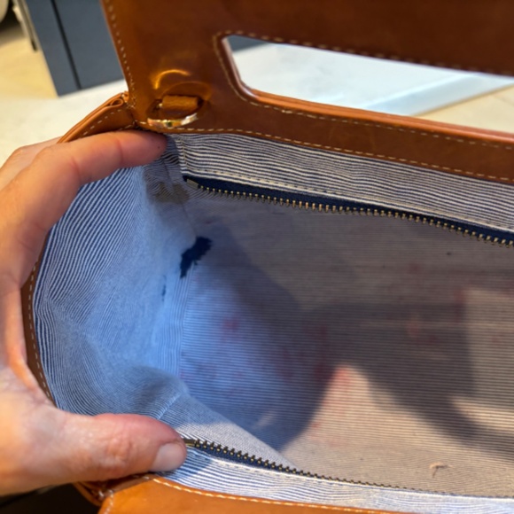 J. McLaughlin Woven Wicker Leather Top Handle Bag - Picture 5 of 5